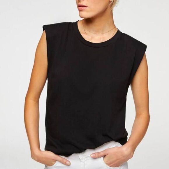 7 for all mankind shoulder pad muscle tee . size xs - Picture 4 of 10